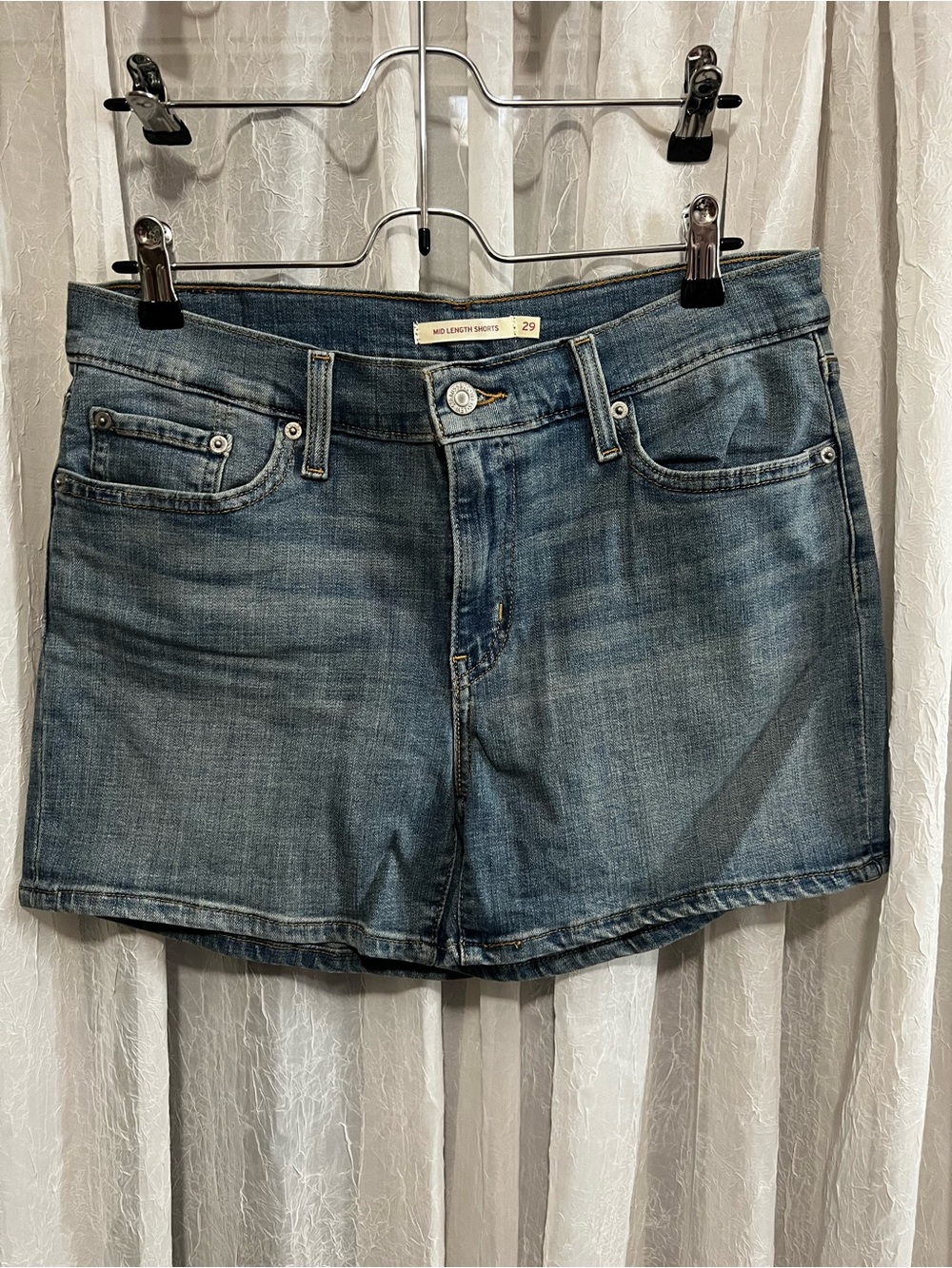Levi's Medium Blue Denim Mid-Length Shorts